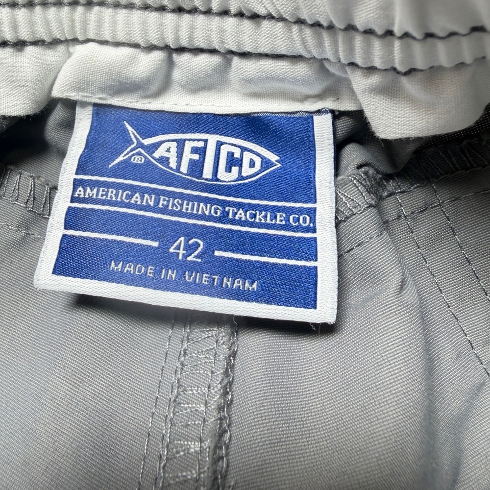AFTCO Mens Fishing Shorts Gray Size 42 Elastic Waist Quick Dry Cargo Outdoor - Picture 4 of 6